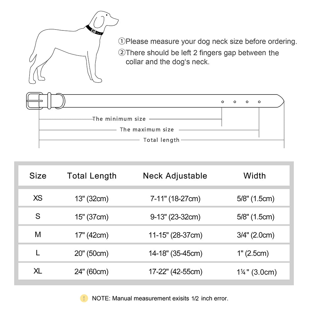 Custom ID Name Dog Collar PU Leather Dogs Collars Adjustable Pet Necklace Padded for Small Medium Large Dogs Pug Free Engraving