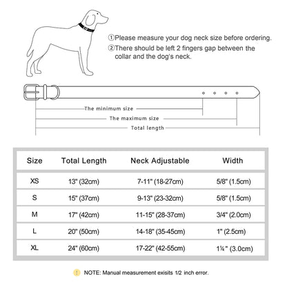 Custom ID Name Dog Collar PU Leather Dogs Collars Adjustable Pet Necklace Padded for Small Medium Large Dogs Pug Free Engraving
