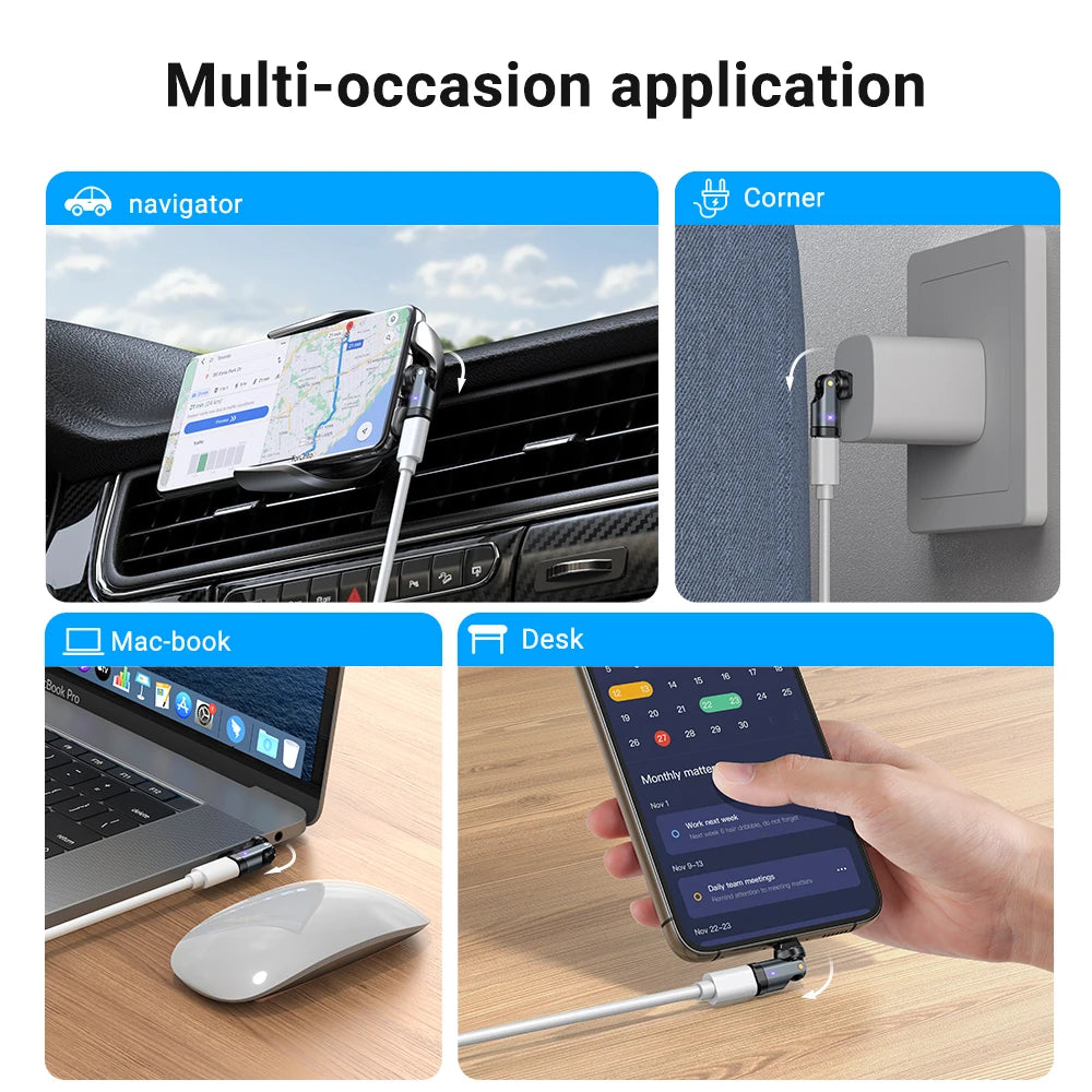 AUFU PD240W USB C to Type C OTG Adapter 540 Rotation 5A Fast Charge Cable Converter for iPhone 16 MacBook Samsung Xiaomi Laptop Beauty World Shop