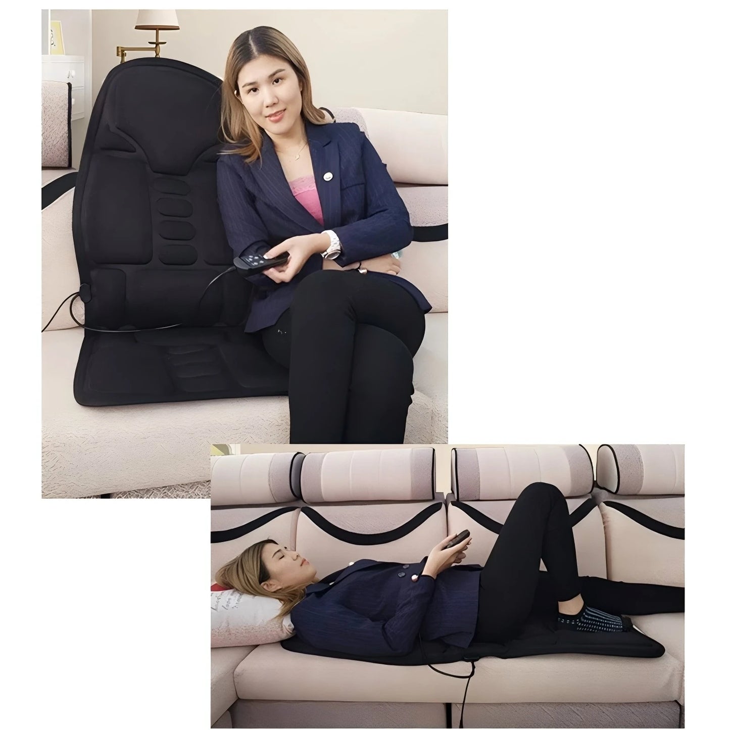 Portable Full Body Massage Chair Cushion, Neck Back Waist Hips Massage Pad Soft Relax for Home Office Car Use Beauty World Shop