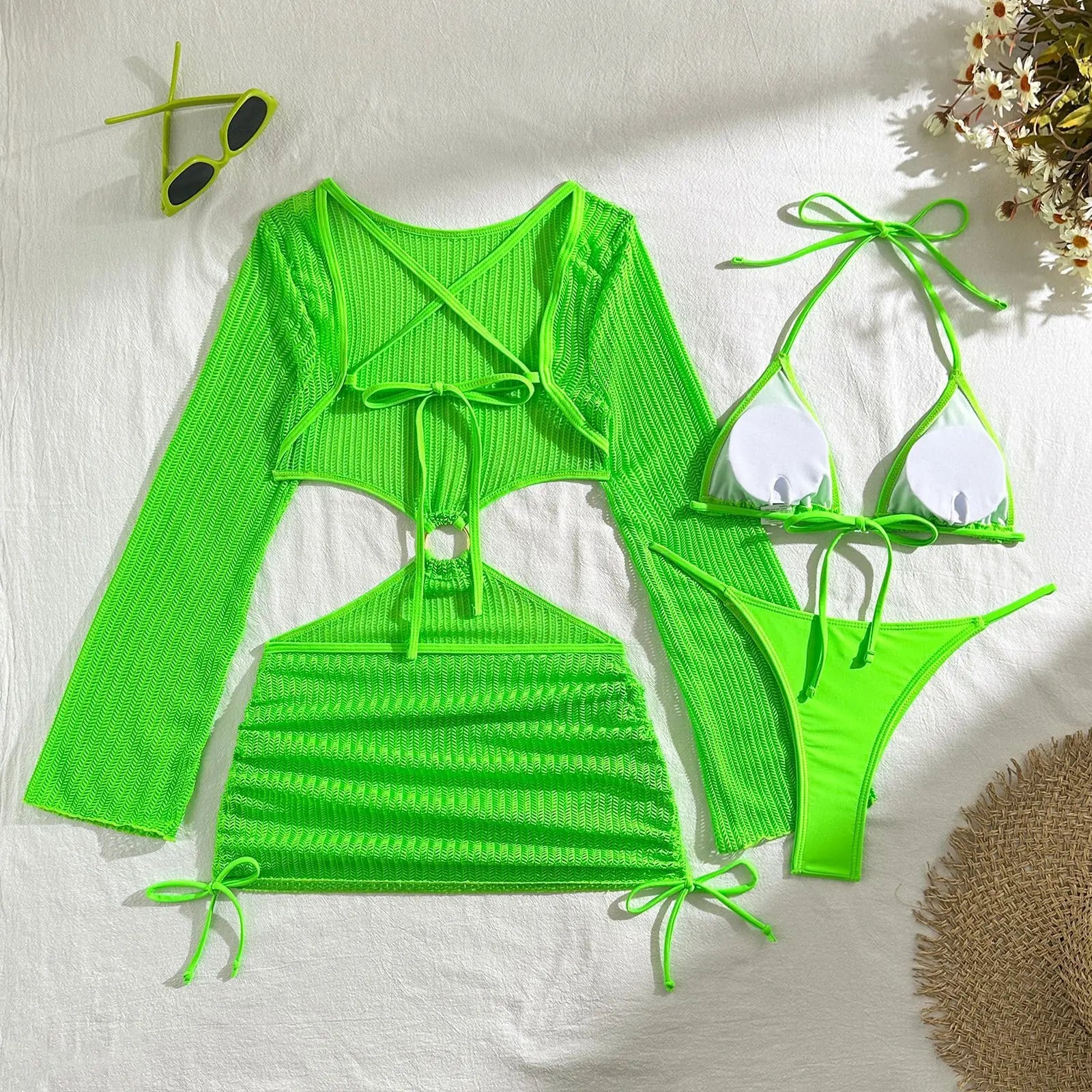 2026 Sexy Bikinis Female Swimsuits Women's Three-Piece Swimwear Beach Swim Wear Bathing Suits Brazilian Bikini Set Pool Bather Beauty World Shop