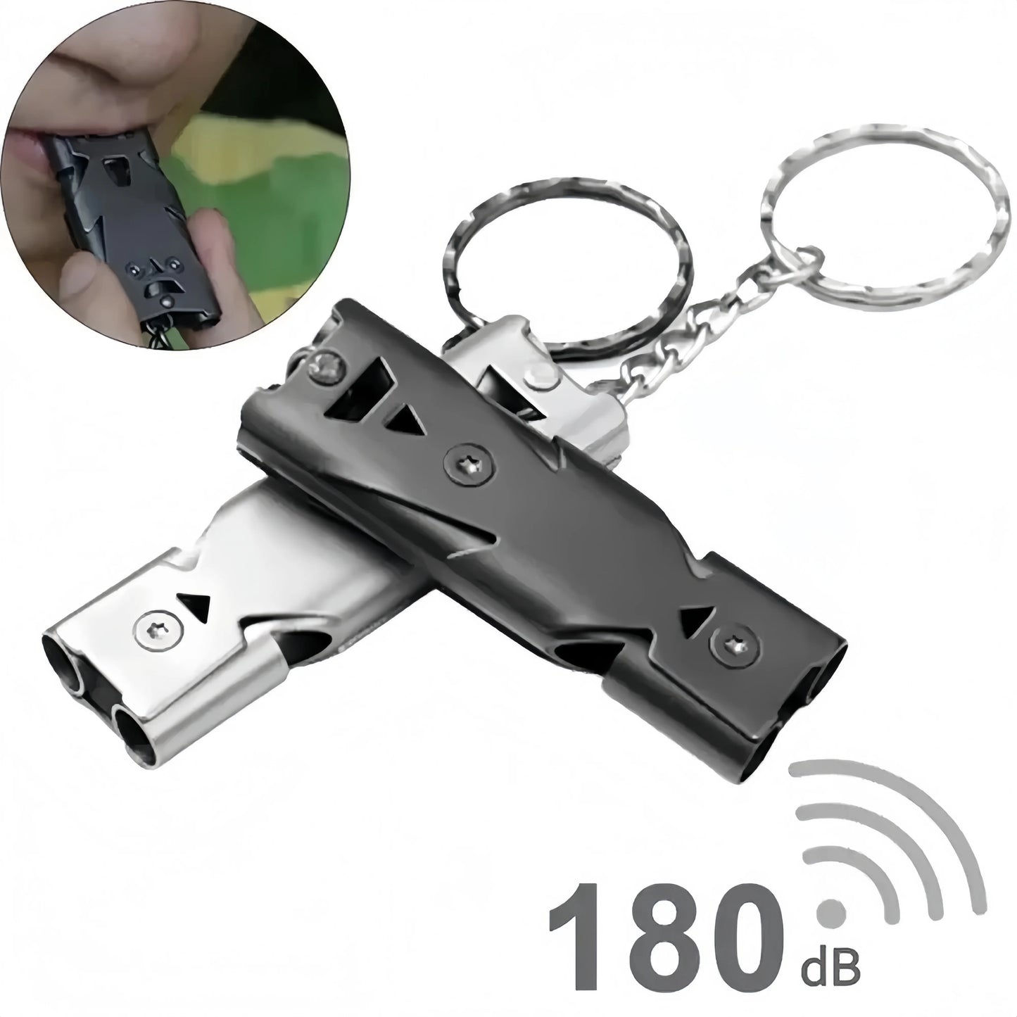 Survival Whistle Keychain–High Decibel,Emergency Whistle for Outdoor,Camping&Hiking–Double Tube Design,Loud Safety AlarmPortable Beauty World Shop
