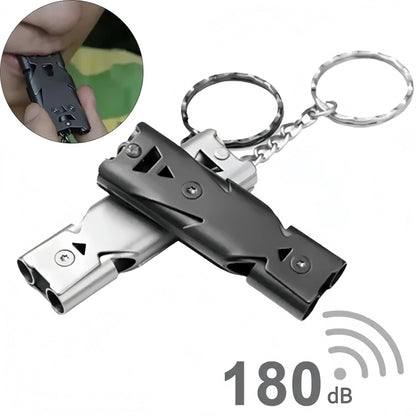 Survival Whistle Keychain–High Decibel,Emergency Whistle for Outdoor,Camping&Hiking–Double Tube Design,Loud Safety AlarmPortable Beauty World Shop