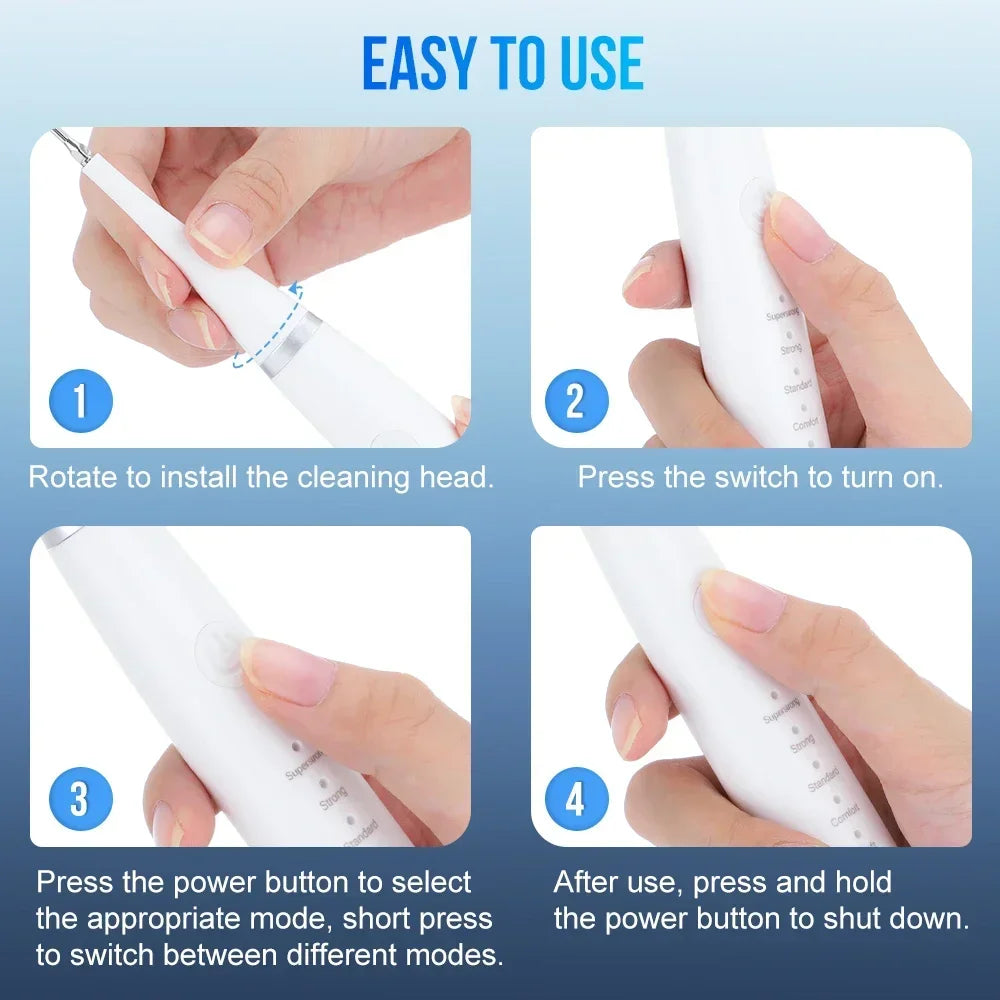 Ultrasonic scaler for teeth cleaning tartar removal plaque removal rechargeable teeth whitening oral care and dental cleaner Beauty World Shop