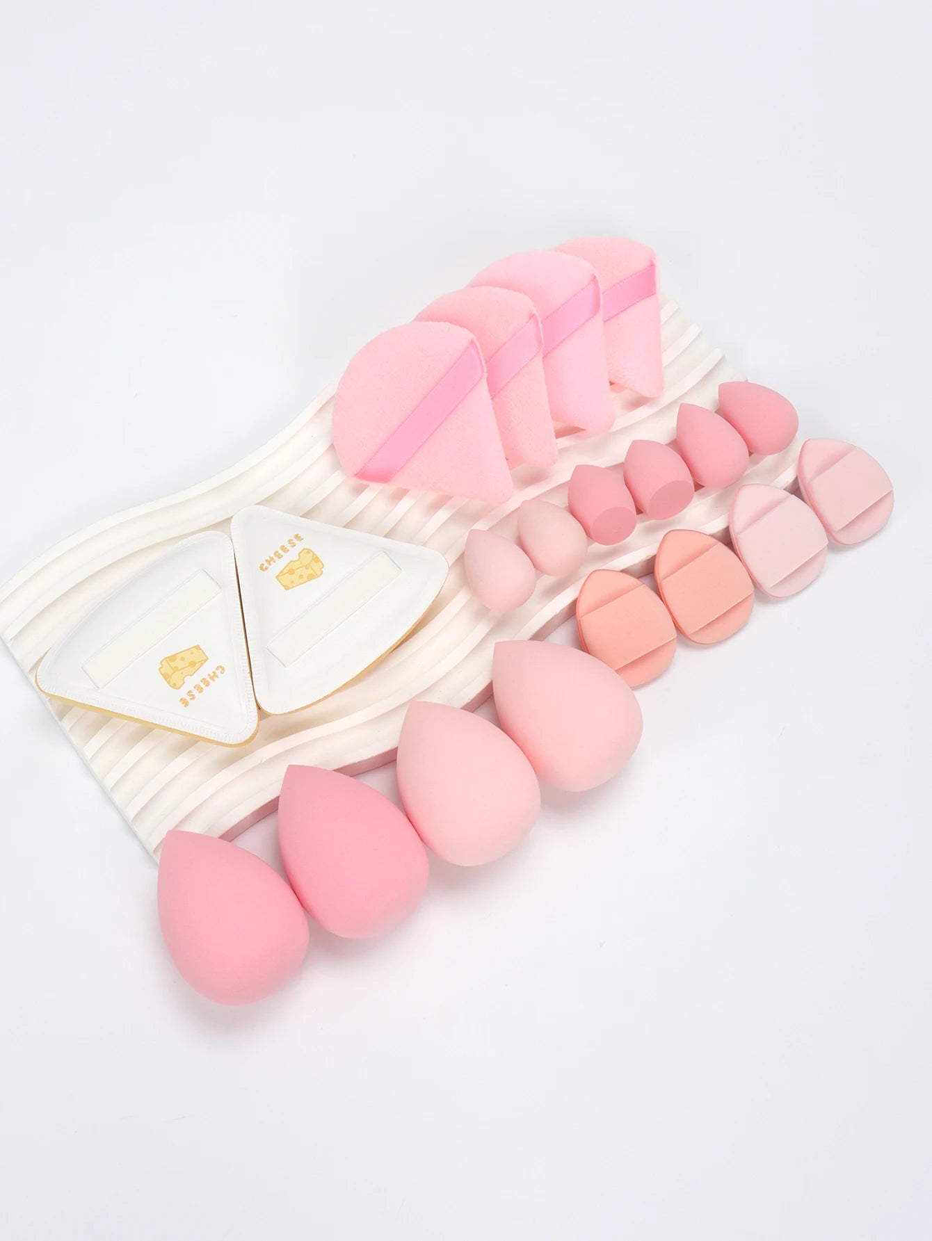 20 Pcs Pink Makeup Sponge and Makeup Puff Set Suitable for Face Cream and Powder Concealer Powder Makeup Machine Beauty World Shop