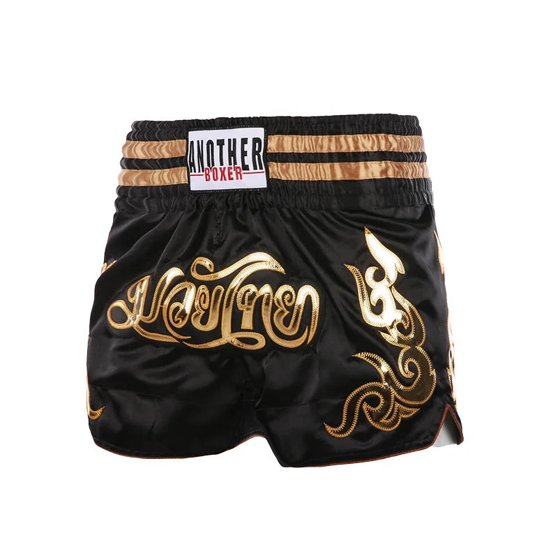 ANOTHERBOXER Muay Thai Shorts, Embroidered MMA Fighting Clothing for Men, Women, Kids, Cheap Boxing Training Short Pants