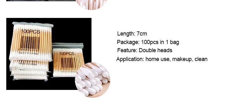500pcs Double Head Cotton Swab Women Makeup Cotton Buds Tip for Wood Sticks Nose Ears Cleaning Health Care Tools Beauty Fashion