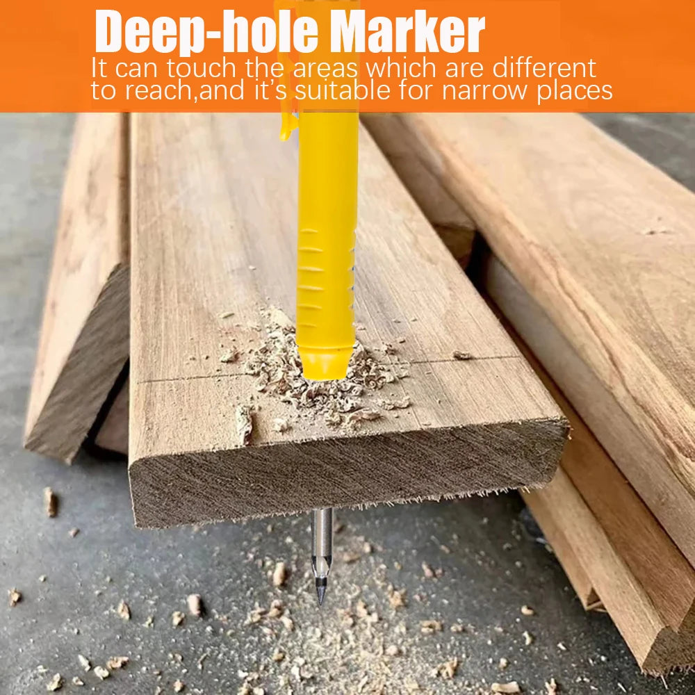 Solid Carpenter Pencil Set Deep Hole Marking Tool Pen Built In Pencil Sharpener Carpenter Lead Core Automatic Pencil Drawing Pen Beauty World Shop