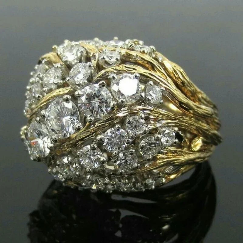 Geometric Fashion Inlay Shiny Zircon Rings For Women Birthday Gift Accessories Custom Jewelry Beauty World Shop