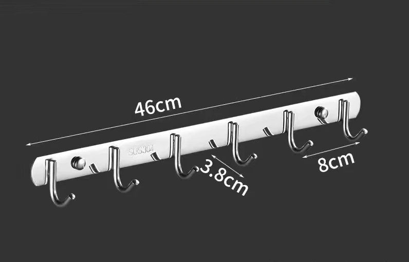 Stainless Steel Hook Hooks Toilet Clothes Hook Kitchen Supplies Hanger Punch-free Hook Rack Beauty World Shop