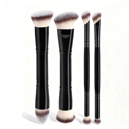 4pcs Basic Makeup Brushes Set With Box Dual-ended Foundations Powder Blush Details for Eyeshadow Brushes Beginner Travel Beauty World Shop