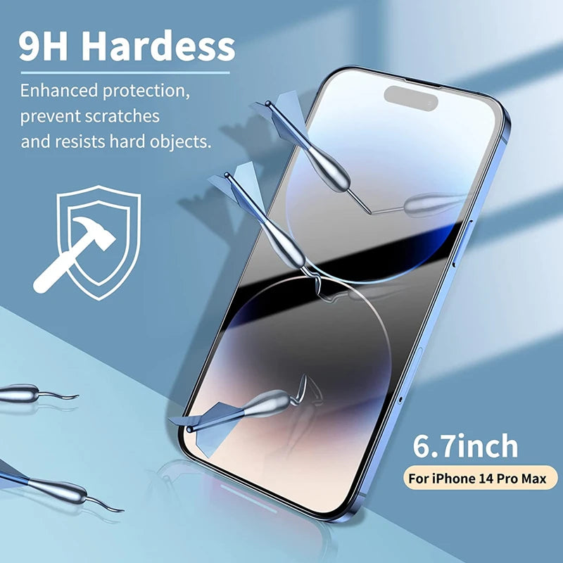 3/5PCS Glass Screen Protector Phone Case for IPhone 12 11 13 14 15 16 Pro Max Mini XS XR X 8 Plus 14Pro 13Pro IPones Front Cover Beauty World Shop