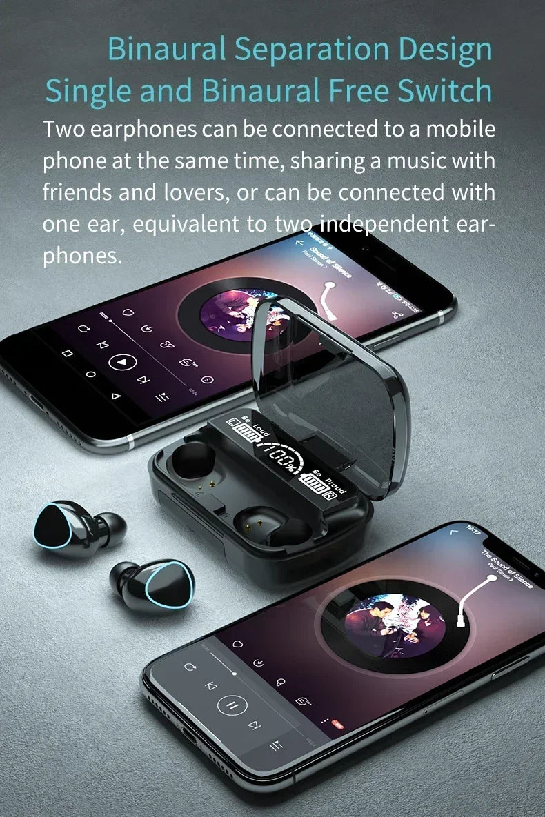 Original M10 Headphones Bluetooth Wireless Earpods Sports Stereo Noise Canceling Headphone Microphone Speaker Caixa De Som Gamer Beauty World Shop