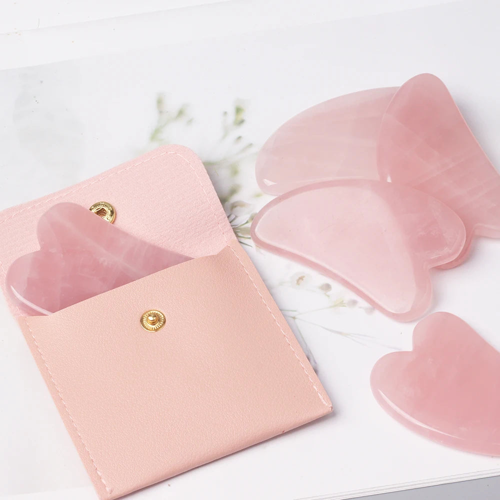 Natural Stone GuaSha Tool Jade Facial Beauty Rose Quartz Scraping Crystal Massager Firm Skin Face Gua Sha SPA Beauty World Shop