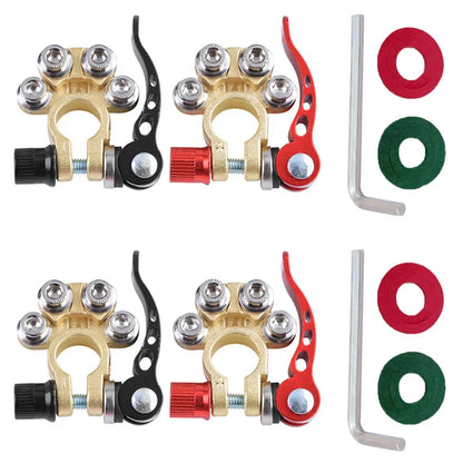 2Pcs Car Battery Terminal Connectors Quick Release Disconnect 12V 24V Positive Negative Battery Cable Ends for SAE/JIS Type Car Beauty World Shop