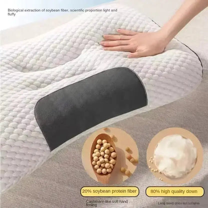 New Soybean Fiber Cervical Orthopedic Neck Pillow - Massage SPA Pillow for Household Sleep & Neck Protection