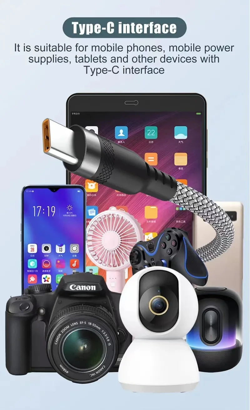 USB TYPE C Cable 5A Super Fast Charge Cable for iPhone 15 16 17 Full range Huawei Samsung oppo oneplus Universal USB C Extension Beauty World Shop