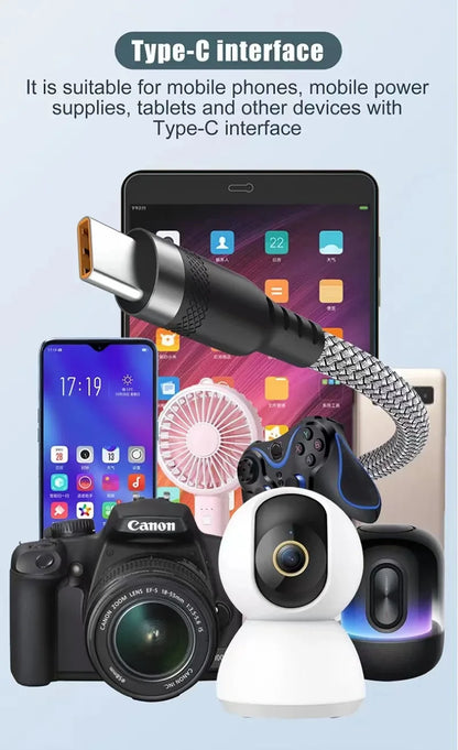 USB TYPE C Cable 5A Super Fast Charge Cable for iPhone 15 16 17 Full range Huawei Samsung oppo oneplus Universal USB C Extension Beauty World Shop