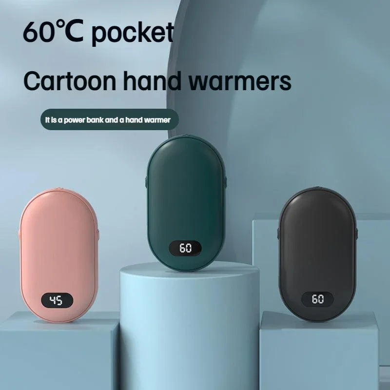 USB Rechargeable Hand Warmer Power Bank 2-In-1 Mini Electric Heater High-Capacity Pocket Warmer For Cold Weather Winter Gift Beauty World Shop