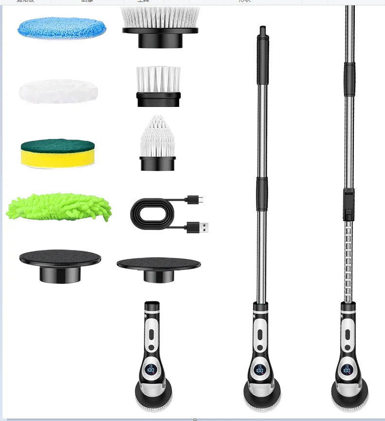 HOMEFISH Multifunctional Electric Cleaning Brush Voice Rechargeable Smart Rotary Cleaning Brush Kitchen Cleaning Brush Beauty World Shop