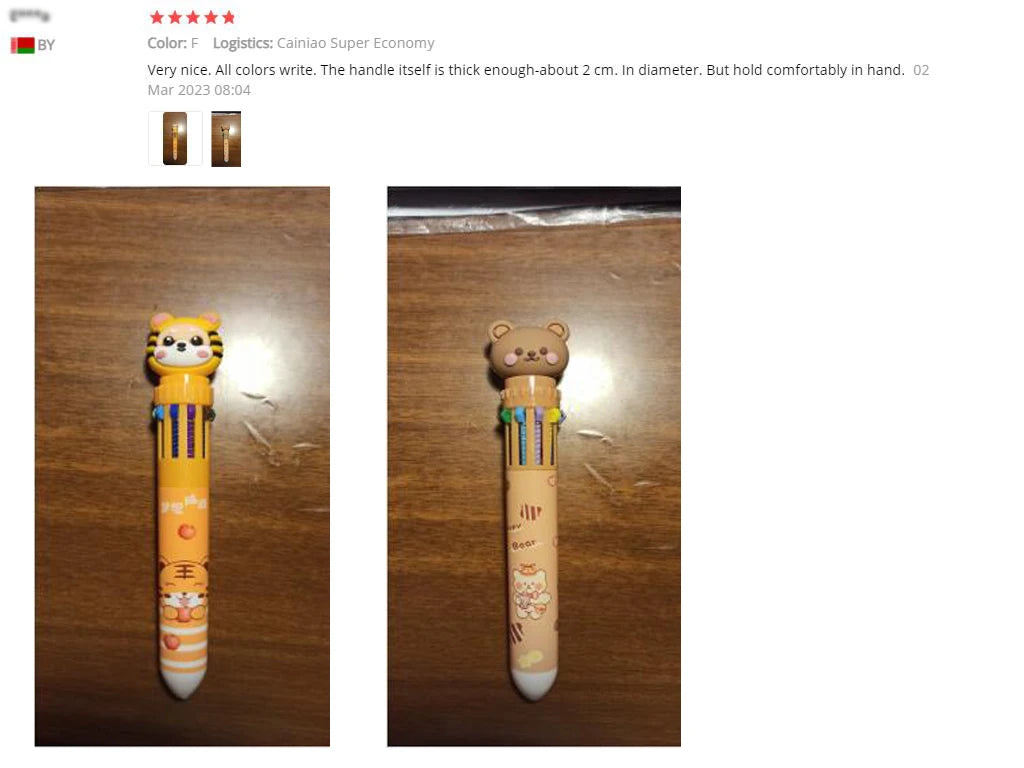 10 Colors Ballpoint Pen Cartoon Bear 0.5mm Colorful Ink Gel Pens Silicone Kawaii Pens School Office Supplies Korean Stationery Beauty World Shop