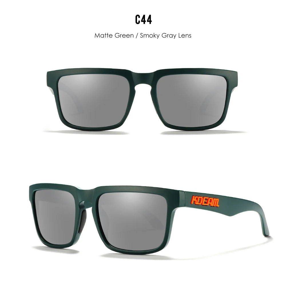 KDEAM Men's Polarized Sunglasses Square Casual Outdoors Sun Glasses Women Unisex Sunglass For Couple With Zipper Case Beauty World Shop