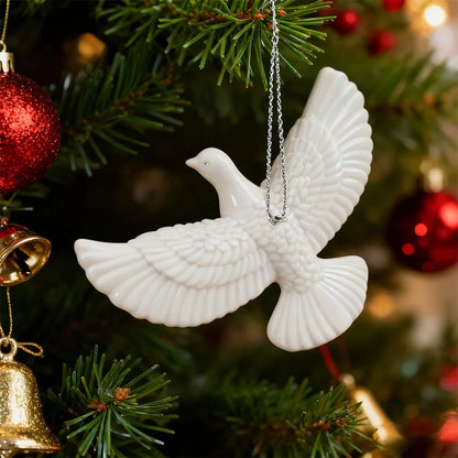 Elegant White Dove Christmas Ornaments Xmas Tree Hanging Pendants Resin Bird 2026 New Year Party Home Wall Decoration Kids Gifts Beauty World Shop