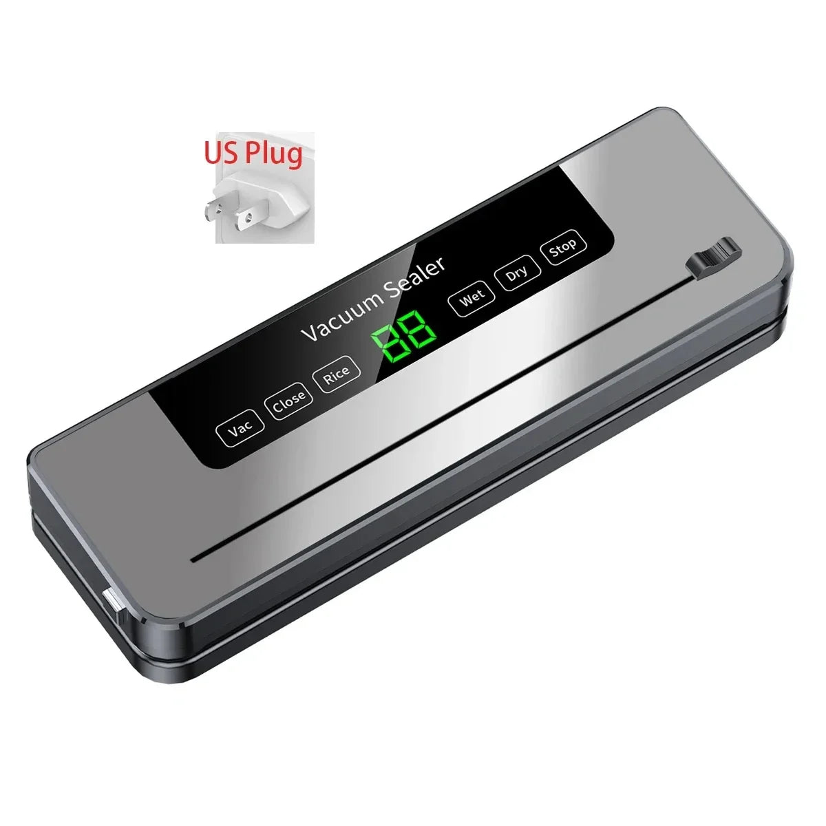 Electric Vacuum Sealer Food Storage Seal Touch Button Dry/Wet Built-in Cutter Kitchen Food Sealing Vacuum Packaging Machine Beauty World Shop