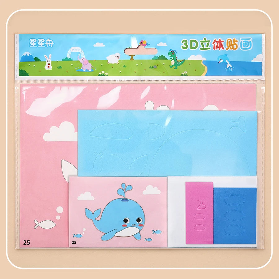 6pcs/set 3D EVA Foam Sticker DIY Cartoon Princess Animal Puzzle for Children Kids Multi-patterns Styles Toys for Children Gift Beauty World Shop