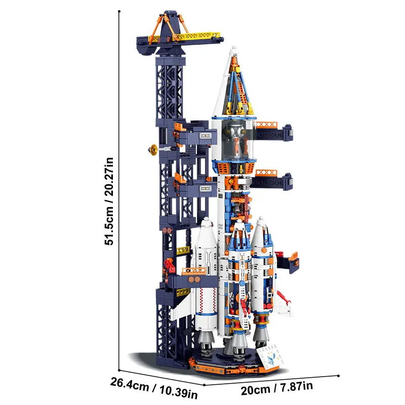 Manned Rocket Model Building Blocks Space Station Construction Toy Rocket Bricks City Architecture Kids STEM Toys Beauty World Shop