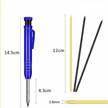 Solid Carpenter Pencil Set Woodworking Tools Mechanical Pencil 5 Colors Refill Construction Job Tools Carpentry Marking Scriber Beauty World Shop