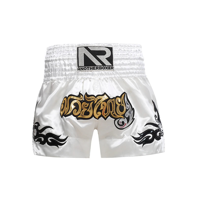 ANOTHERBOXER Muay Thai Shorts, Embroidered MMA Fighting Clothing for Men, Women, Kids, Cheap Boxing Training Short Pants