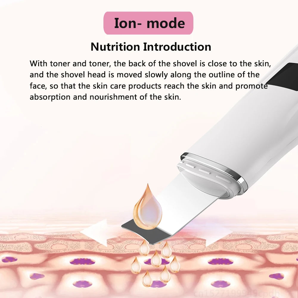 Ultrasonic Face Scrubber Facial Peeling Skin Scrubber Deep Facial Cleaning Spatula Acne Pore Ultrasonic Scrubber Facial Cleanser Beauty World Shop
