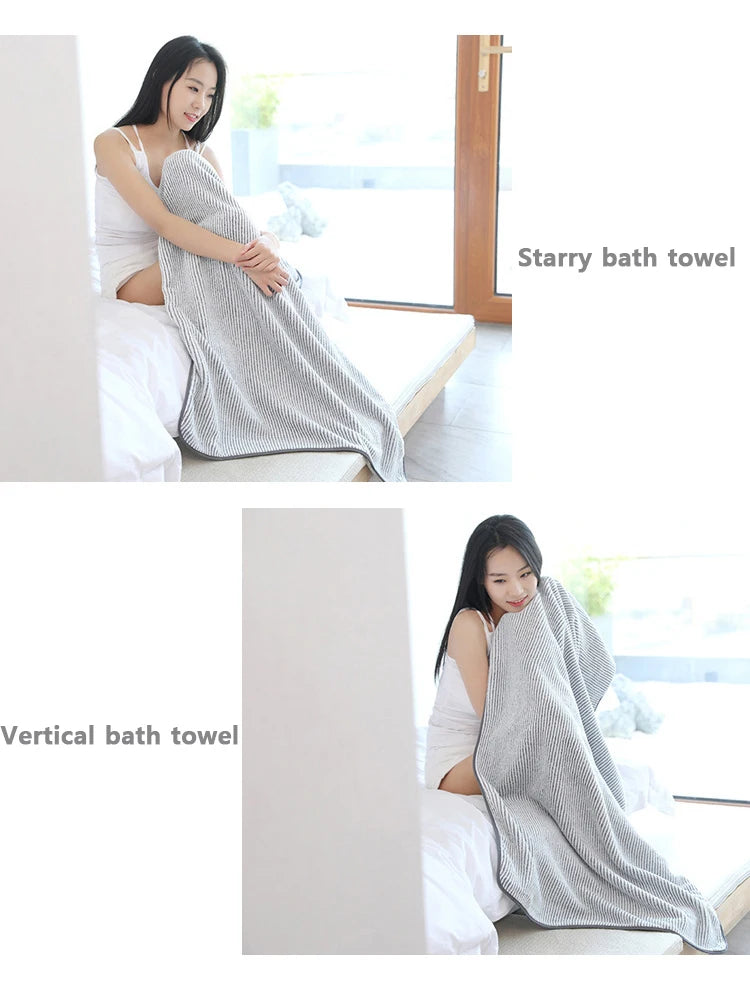 1PCS Thickened Bath Towels for The Body Microfiber Towel for Gym Sports Shower Robe for Spa Beath Home Beauty World Shop