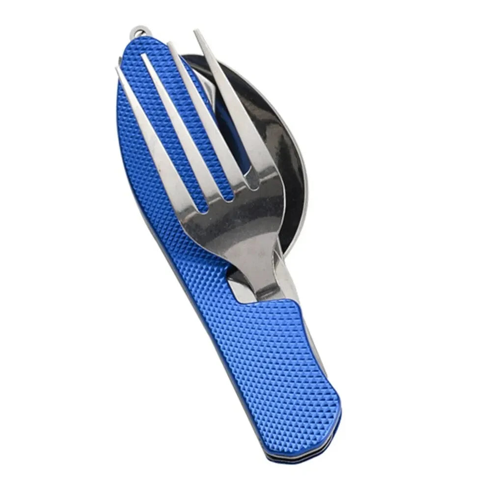 Foldable Camping Utensil Set - Multi-Functional Knife, Fork, Spoon Combo For Outdoor Activities And Sports Camping Picnic Travel Beauty World Shop