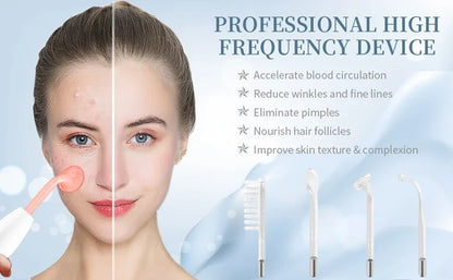 4 In 1 Handheld Electric For Face Skin Beauty Tools Portable High Frequency Facial Therapy Wand Acne Treatment Machine Neon Wand Beauty World Shop
