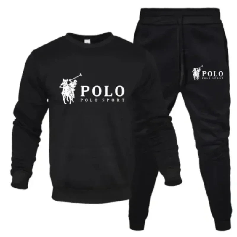 Men's autumn and winter sets of round-neck sweatshirts and jogging pants autumn and winter fashion outdoor fitness and casual Beauty World Shop