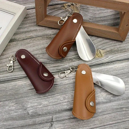 1PC Portable Keychain Shoe Horn, Stainless Steel Foldable Shoehorn for Home Travel Beauty World Shop