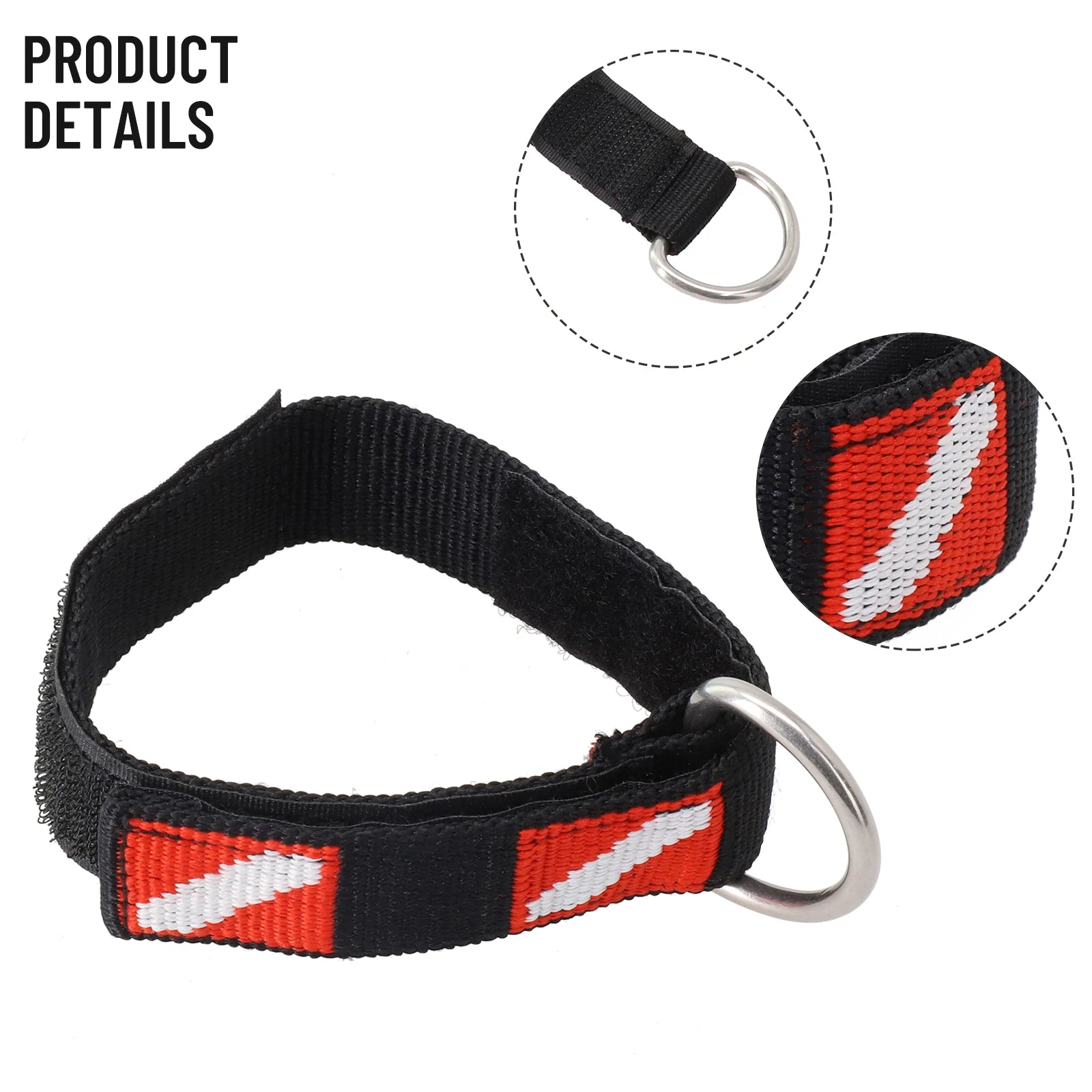 1pc Adjustable Scuba Diving Wrist Strap Lanyard Webbing Band With Metal D-Ring Freediving Webbing Holder Strap Swim Pool Parts Beauty World Shop