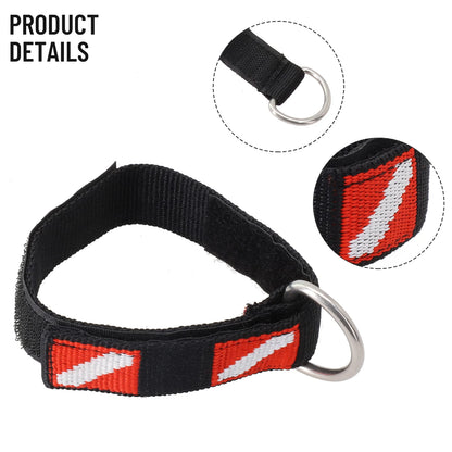 1pc Adjustable Scuba Diving Wrist Strap Lanyard Webbing Band With Metal D-Ring Freediving Webbing Holder Strap Swim Pool Parts Beauty World Shop