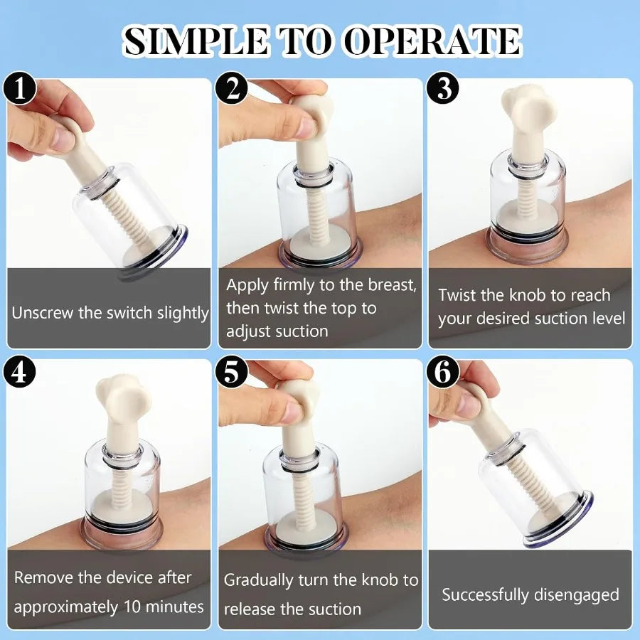 Rotating Handle Vacuum Cupping Set, 4 Size Body Massage Cups for Cellulite & Muscle Relief, Suction Therapy Tool Beauty World Shop