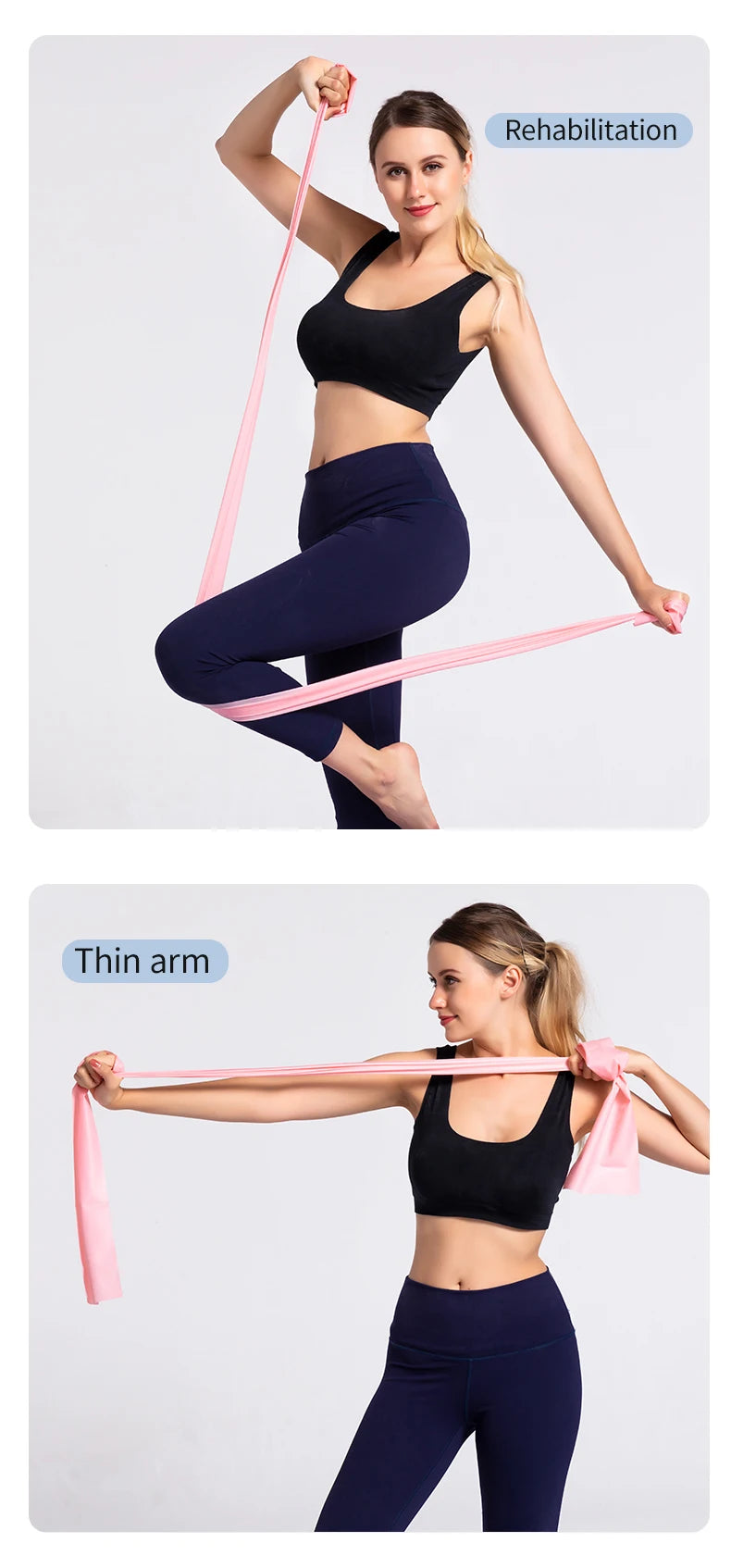 Yoga Pilates Elastic Resistance Band Fitness Training Band 150cm Fitness Elastic Rubber Gym Natural Rubber Beauty World Shop
