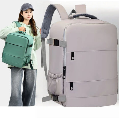 Lightweight Large Travel Backpack, Solid Color Minimalist Multifunctional Student School Bag Beauty World Shop
