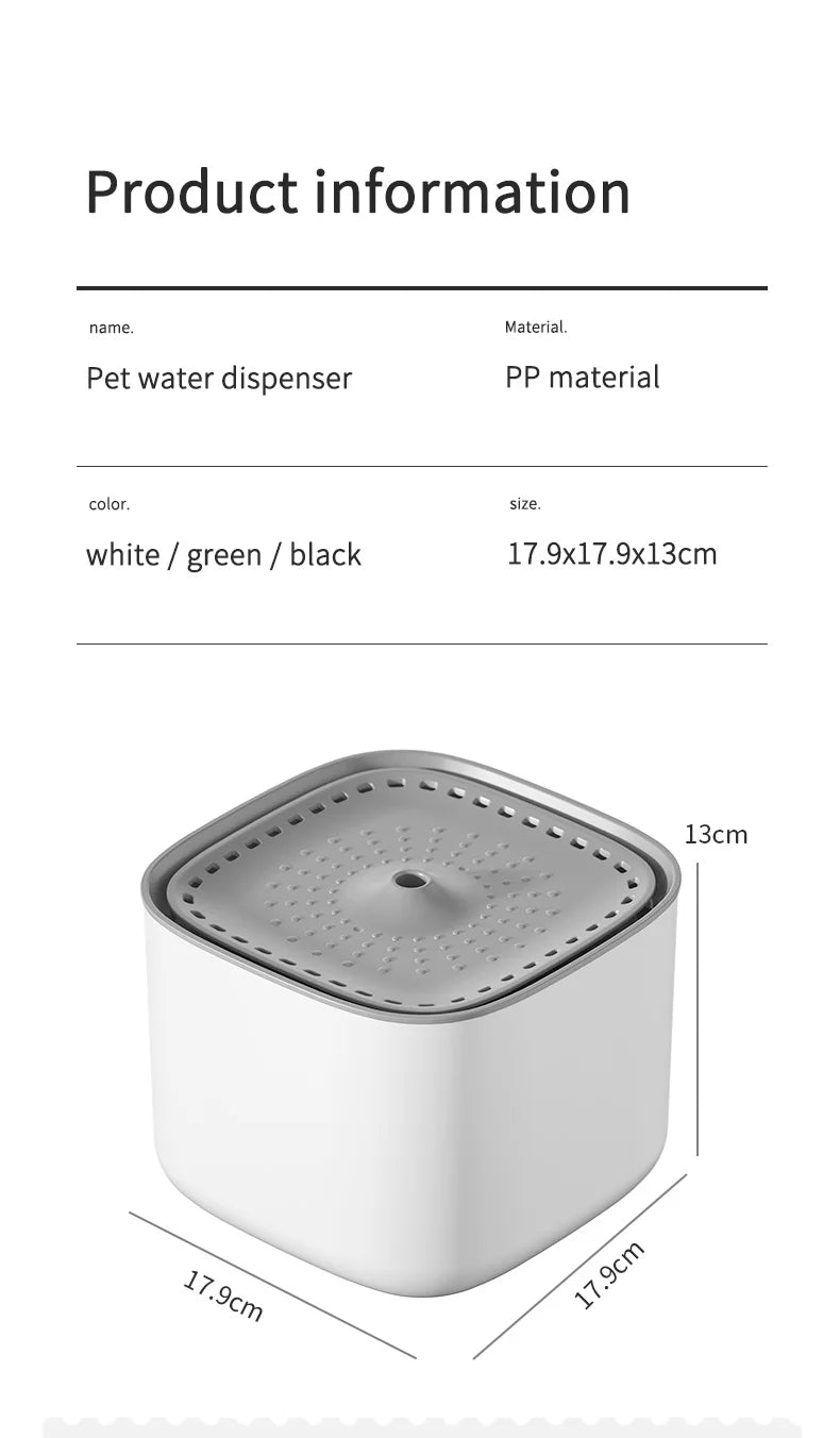 101oz/3L Pet Water Fountain Automatic Induction Circulating Filtering Cat Water Drinker USB Electric Mute Cats Water Dispenser Beauty World Shop