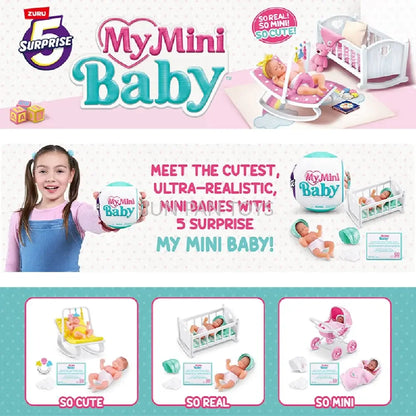 Zuru 5 Surprise Mini Brands Toys My Mini Baby Surprise Doll Cute Gift Miniature Toy Decoration Birthday Gift for Kids Toys Beauty World Shop