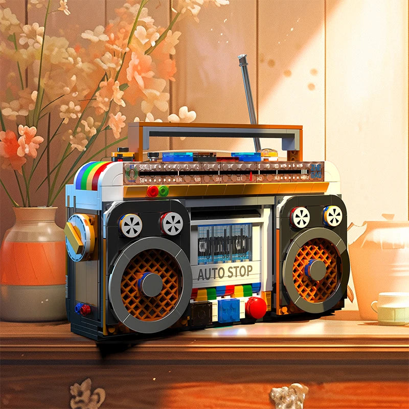 554PCS Color Radio Model Building Blocks Retro Small Home Appliances Assembly Bricks DIY Toys Decoration Children Holiday Gift Beauty World Shop