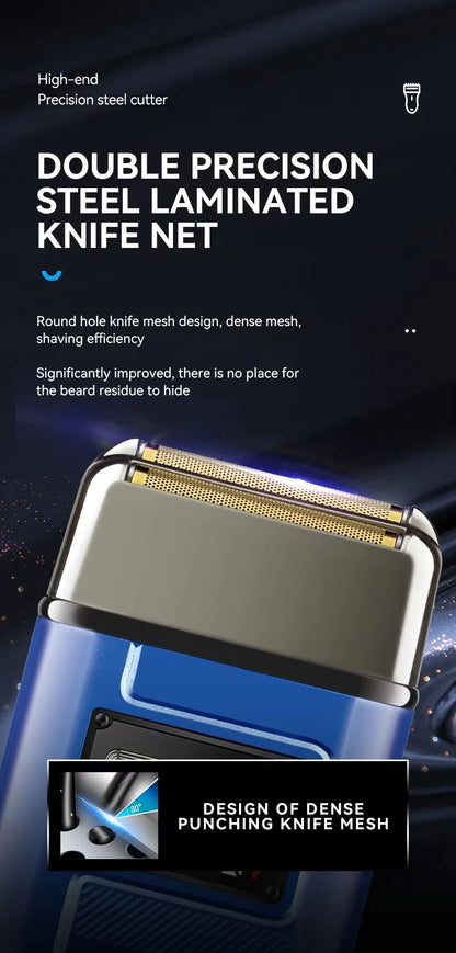 Kemei KM-1112 USB Charging IPX5 Waterproof Shaver 2 in1 Men's Rechargeable Electric Beard Razor Floating Forward Shaving Machine