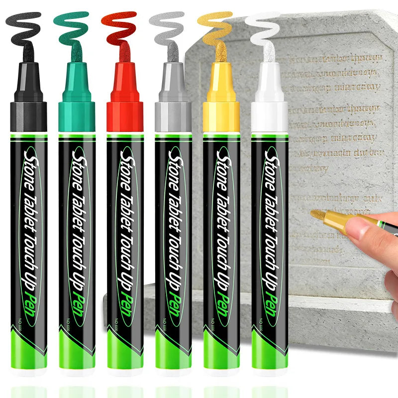 Golden Tombstone Marker Inscription Restoration Pen,  Weatherproof Tracing Pen Quick-Dry Touch Up Paint Pen for Granite Stone Beauty World Shop