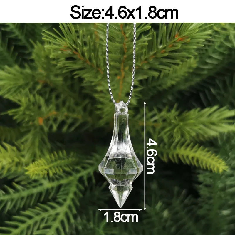 5pcs Christmas Home Decorations Crystal Acrylic Ornaments Snowflake Elk Xmas Tree Hanging Pendants Navidad 2025 New Year Gift Beauty World Shop