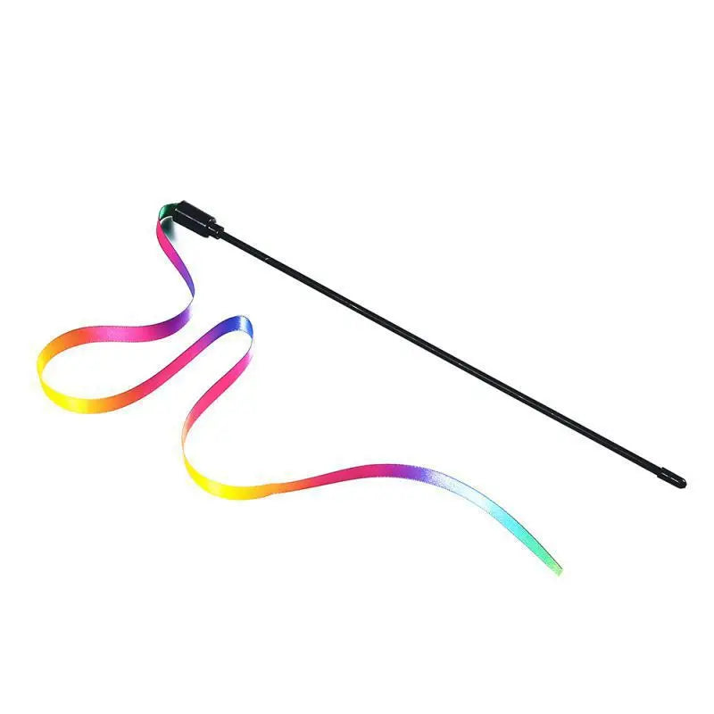 Pet Cat Toys Cute Funny Rainbow Strips Stick Cat Teaser Wand  Pet Toys for Cats Interactive Toys Cat Supplies Pet Products Beauty World Shop